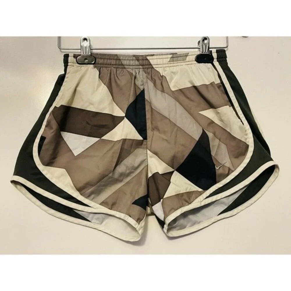 Nike DriFit Multi Color Gray Black Aztec Pattern Running Shorts Womens Small